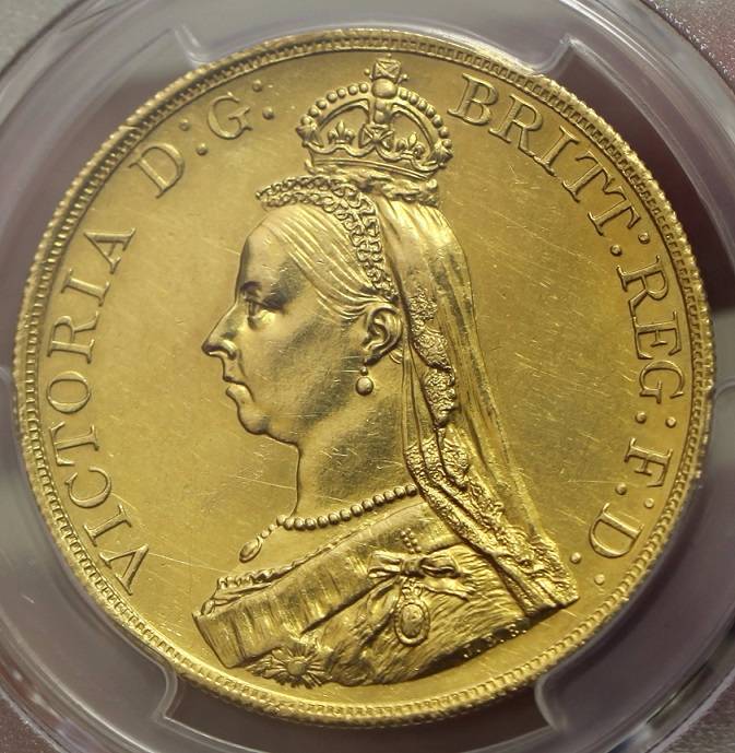 钱币天堂·交易区详情·1887年 英国维多利亚女王 5镑金币 40克 pcgs