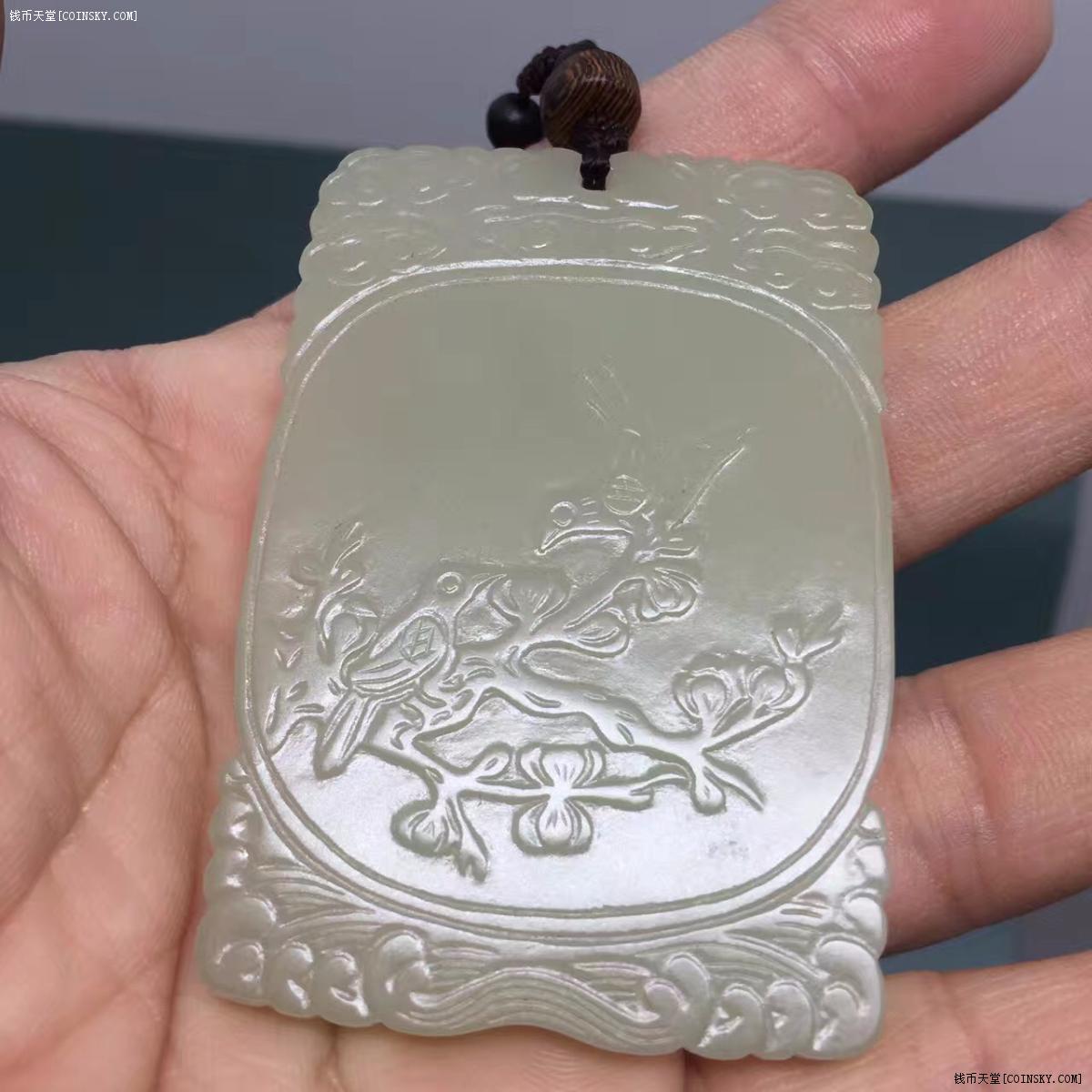 钱币天堂·交易区详情·【两件包邮】和田玉 喜上眉梢子冈牌(n