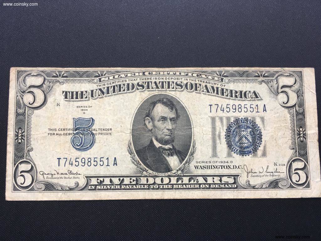 美元一元纸币图片