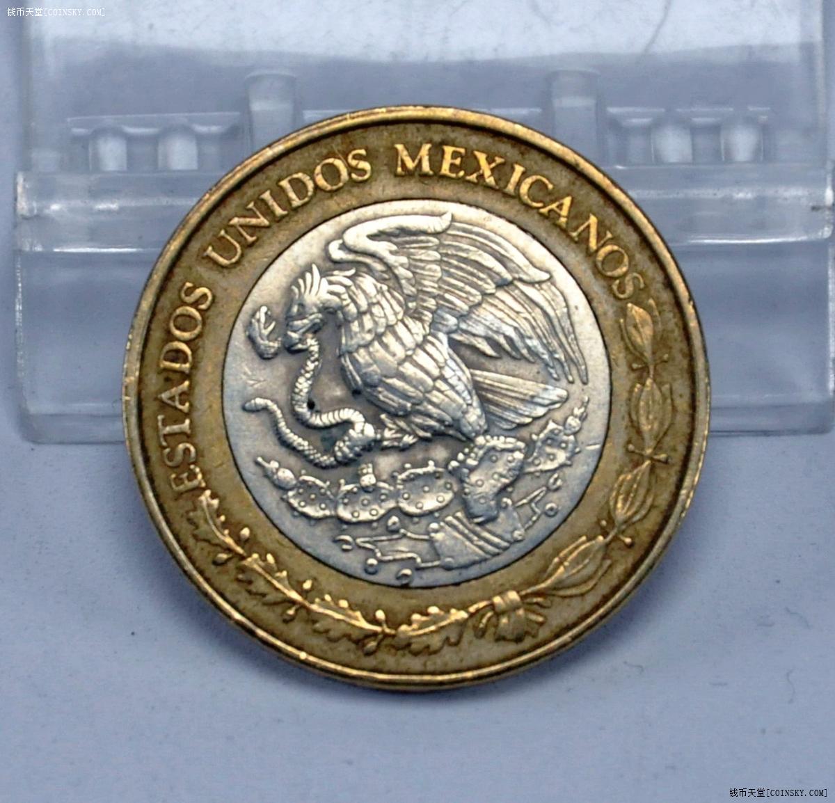 墨西哥2000年10比索双色银芯硬币