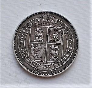 英国1887年美品1先令银币清仓