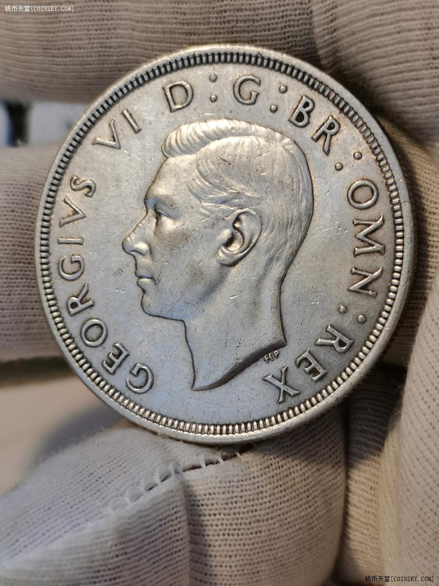 钱币天堂·交易区详情·【底光未流通】英国1937年乔治六世克朗大银币