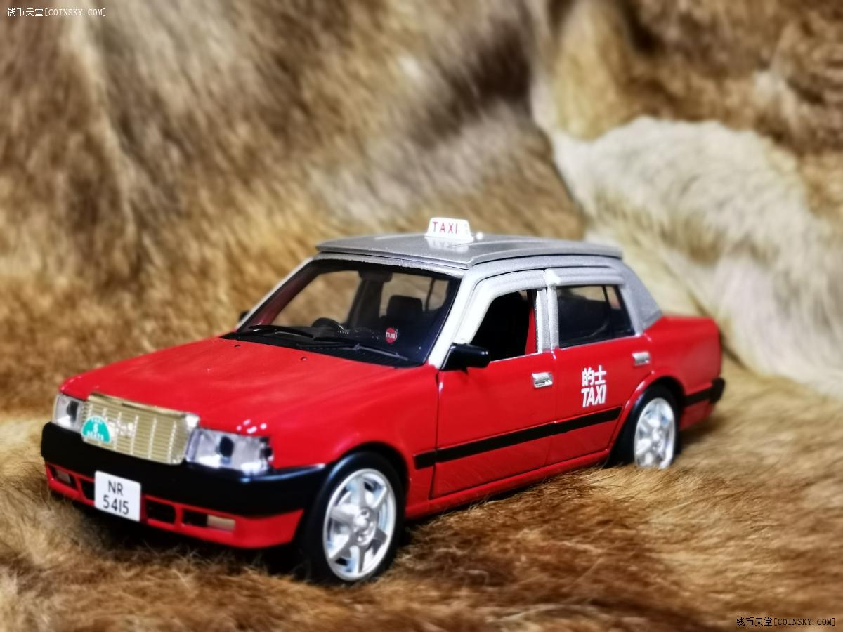 香港红色的士六开门声光回力合金车模