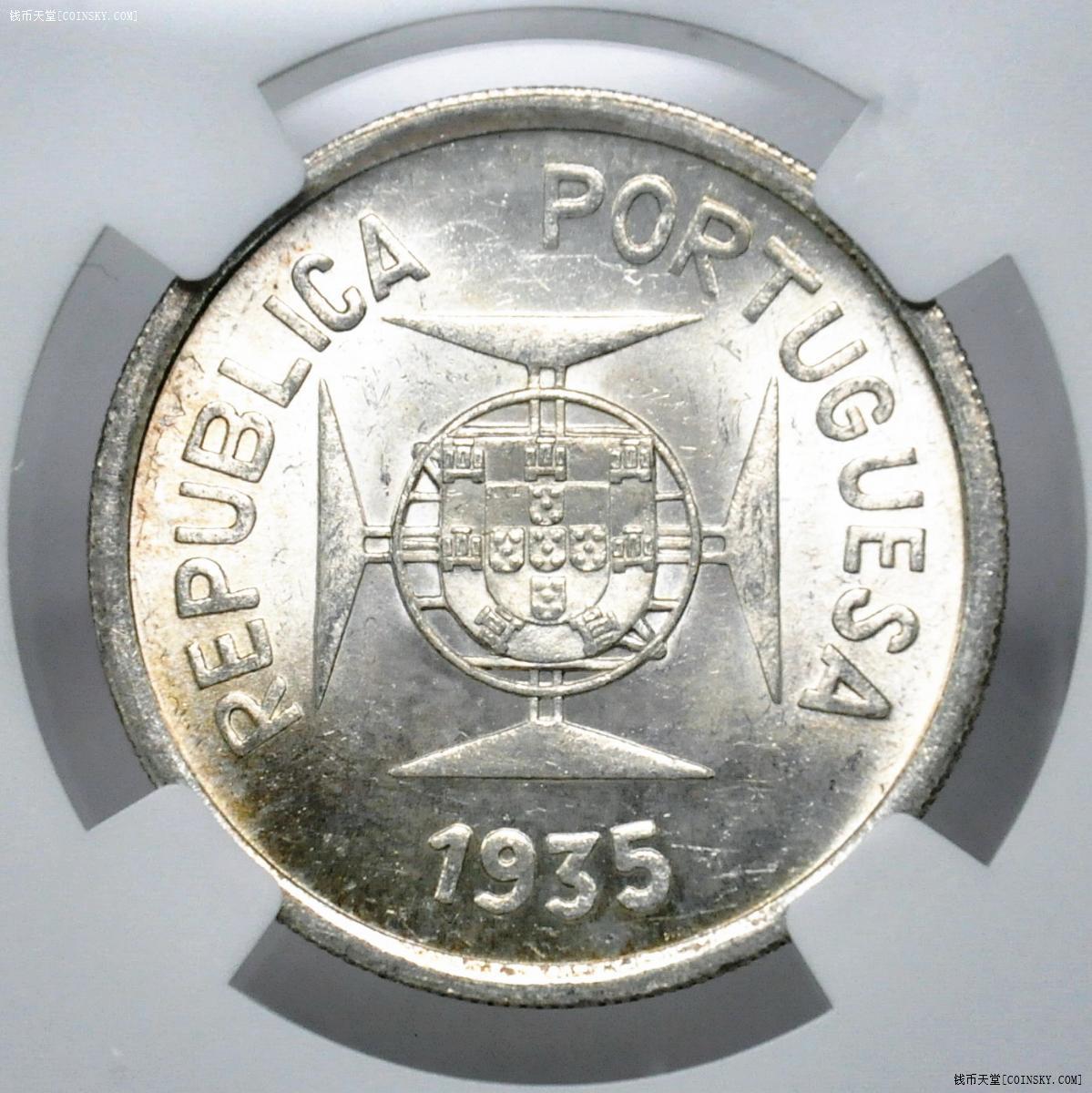 ngcms63葡属印度1935年1卢比银币048