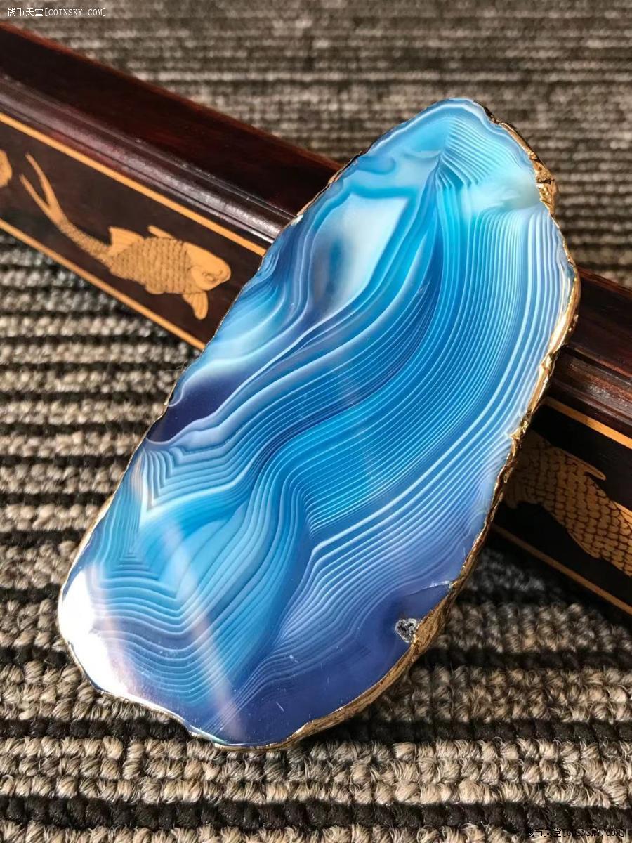 钱币天堂·交易区详情·天然天空蓝 极光缠丝 玛瑙2