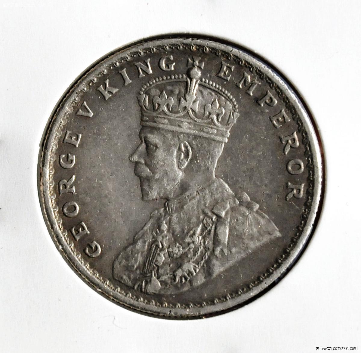 英属印度1913年1卢比银币