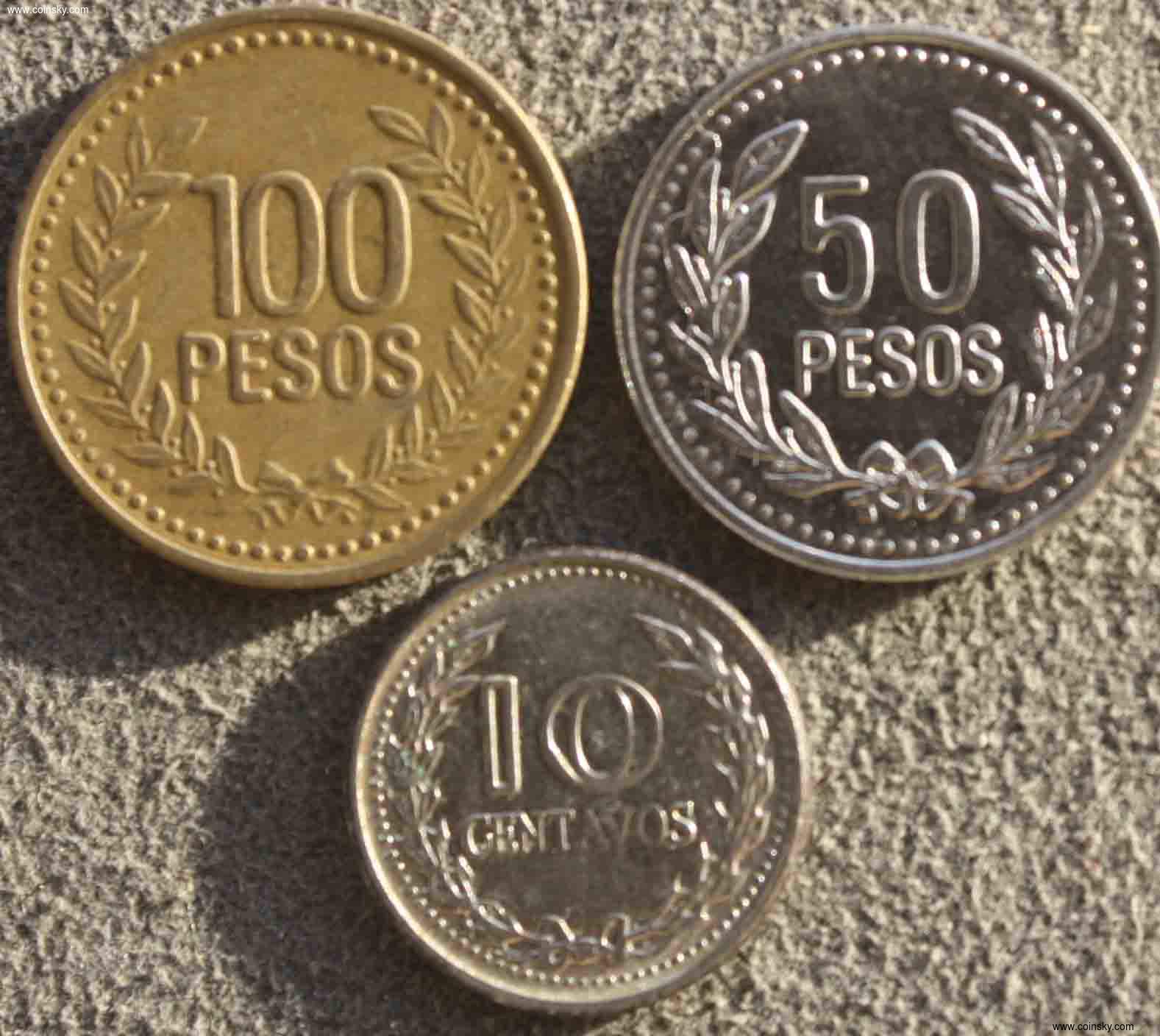 哥伦比亚流通硬币图片