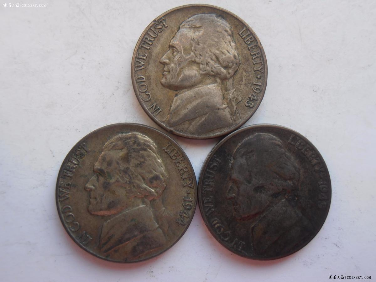 美国40年代5分银币3枚特价