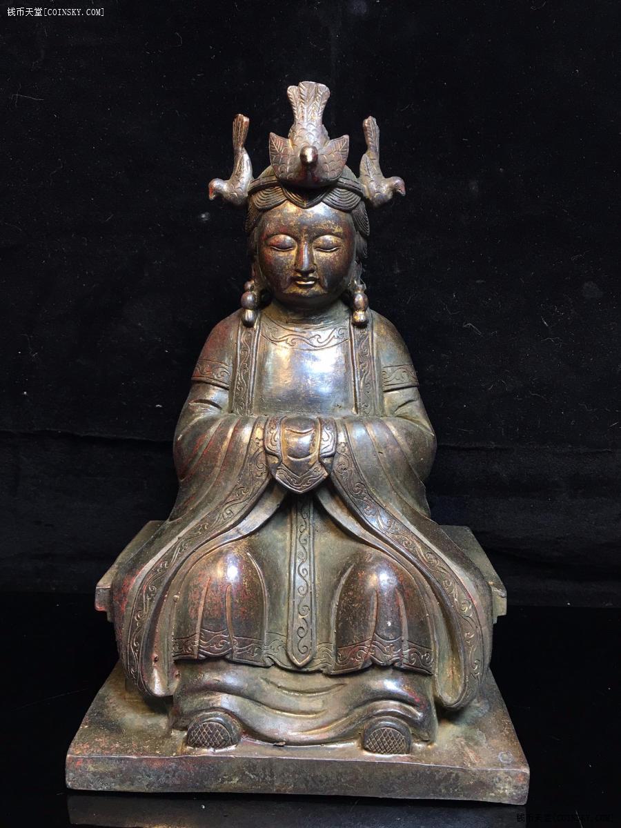 已售藏传佛教铜王母娘娘佛像尺寸如图重约18公斤