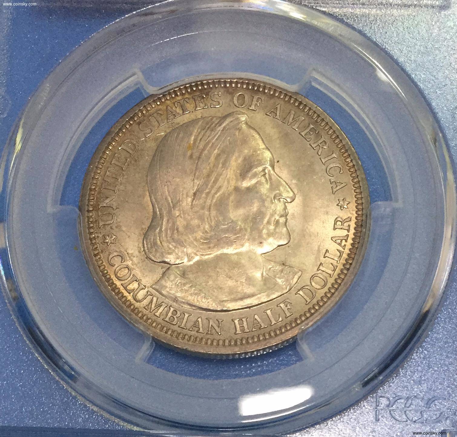 钱币天堂·交易区详情·pcgs ms63 美国1893年哥伦布50分银纪念币 bu