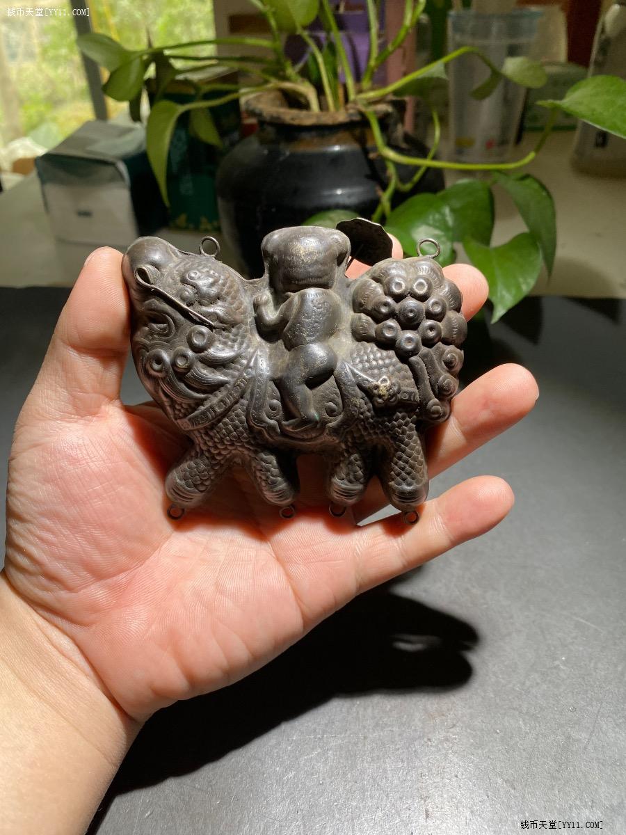 钱币天堂·交易区详情·极美品清代麒麟送子大银锁