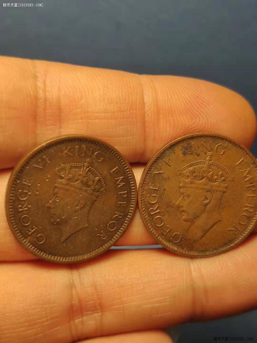 钱币天堂·交易区详情·印度乔六1/4安娜铜币二枚