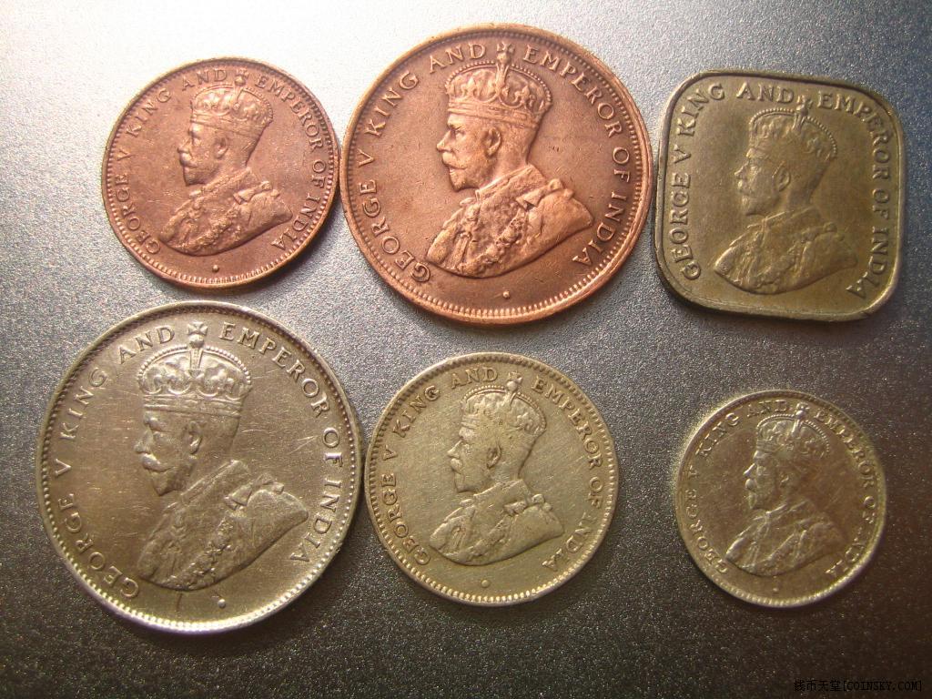 英属锡兰乔五头像版6枚套