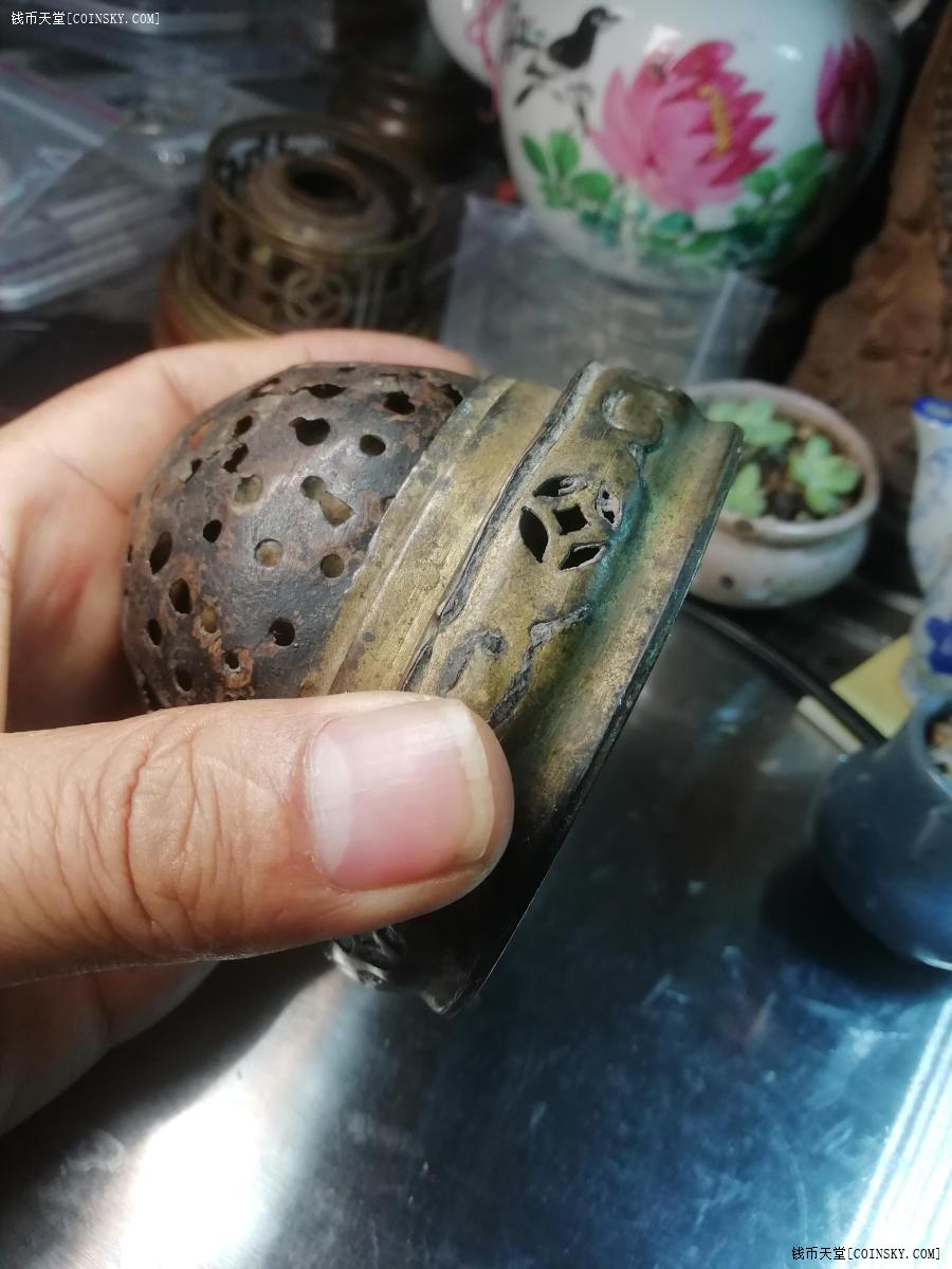 钱币天堂·交易区详情·清代黄铜精工大烟灯一盏