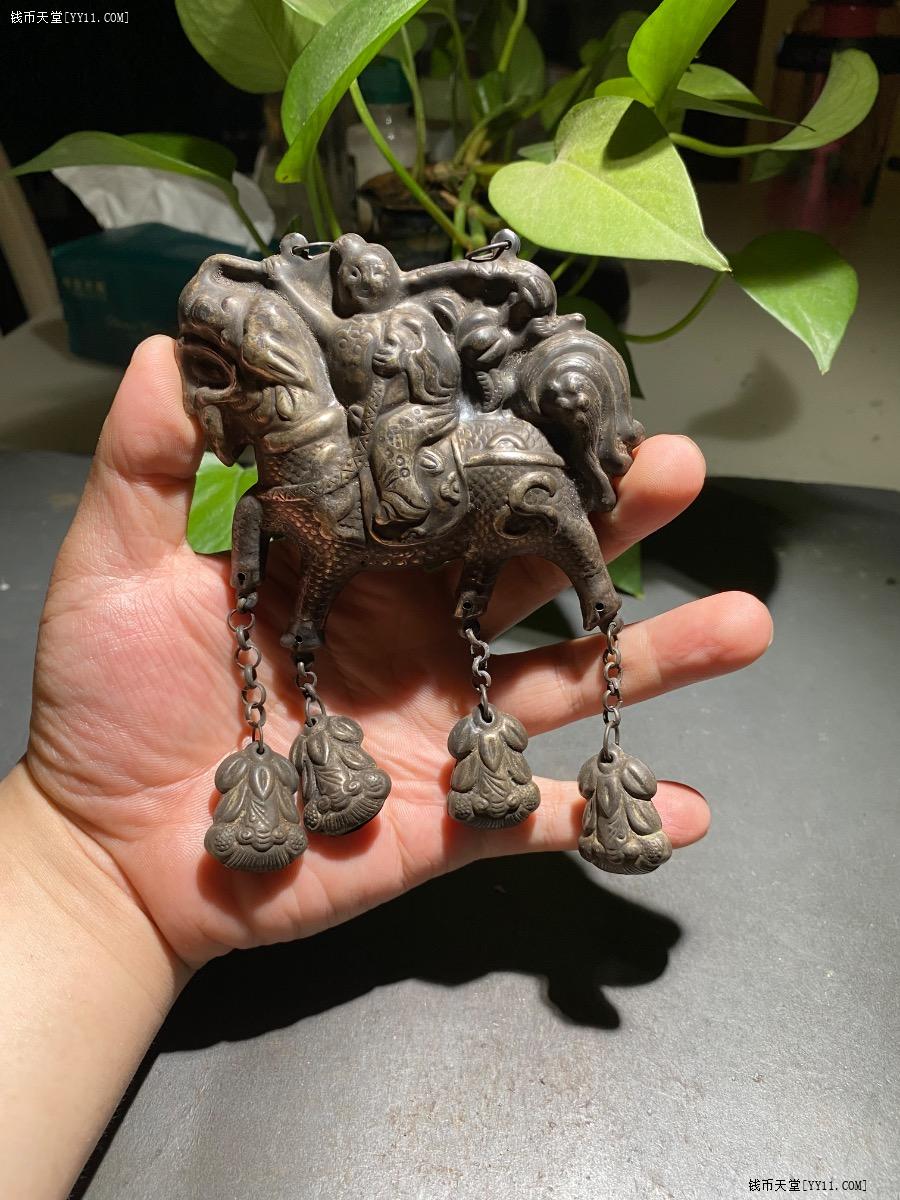 艺拍天堂·交易区详情·极美品清代麒麟送子大银锁