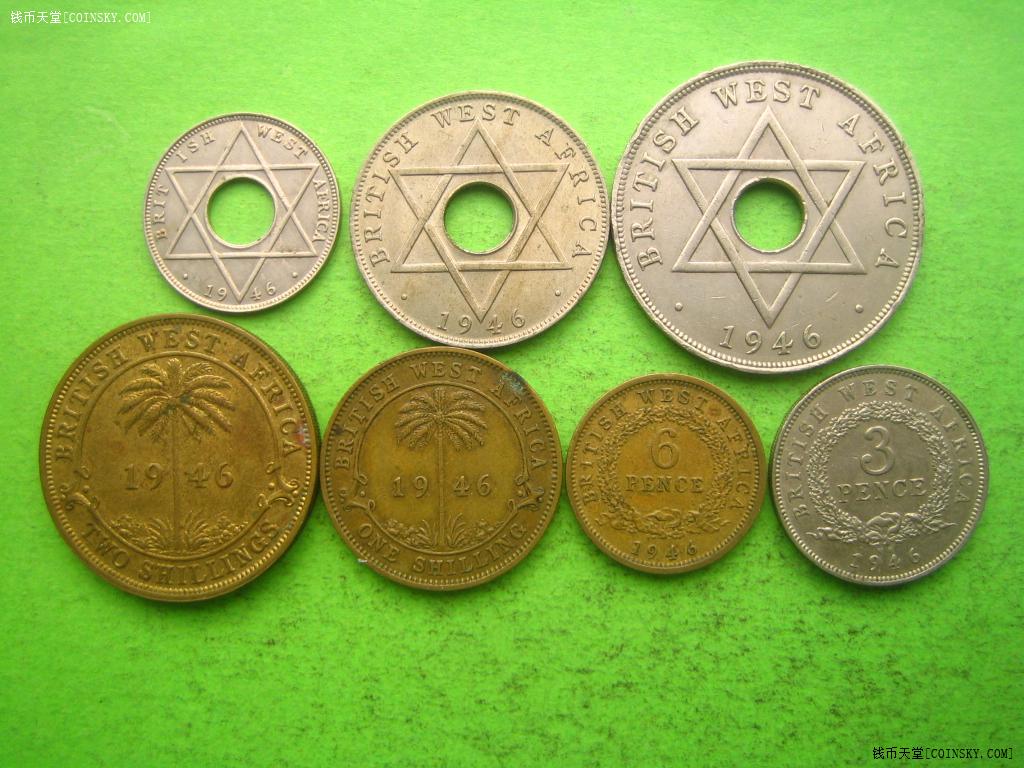 [已售]1946年英属西非7枚套