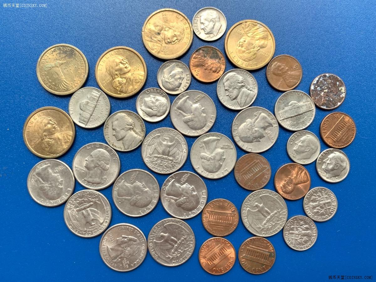 钱币天堂·交易区详情·美国硬币一组面值8.99美金