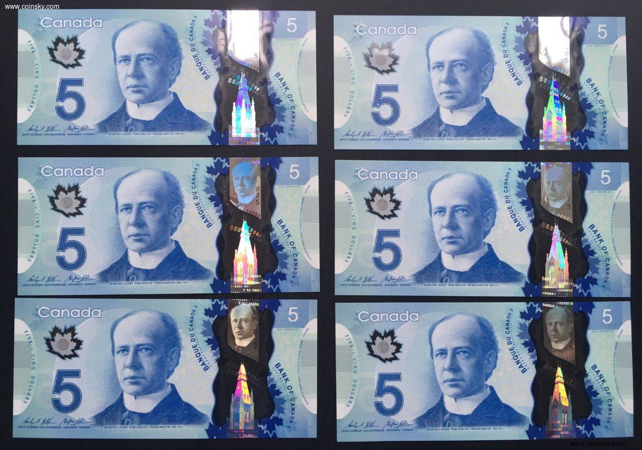 加拿大5元纸币图片