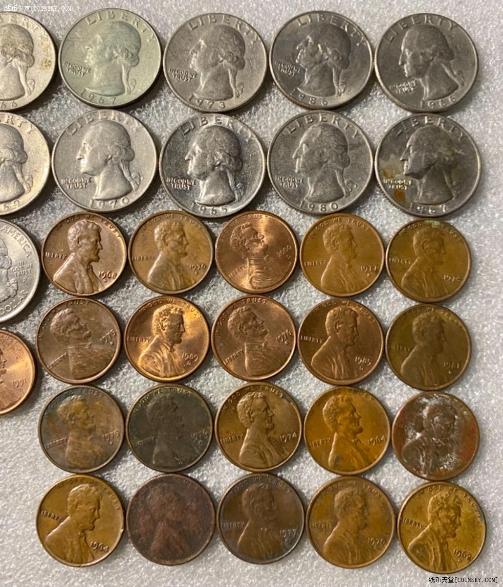 钱币天堂·交易区详情·小白鼠-美国2.5美分17枚,一分21枚,一角2枚