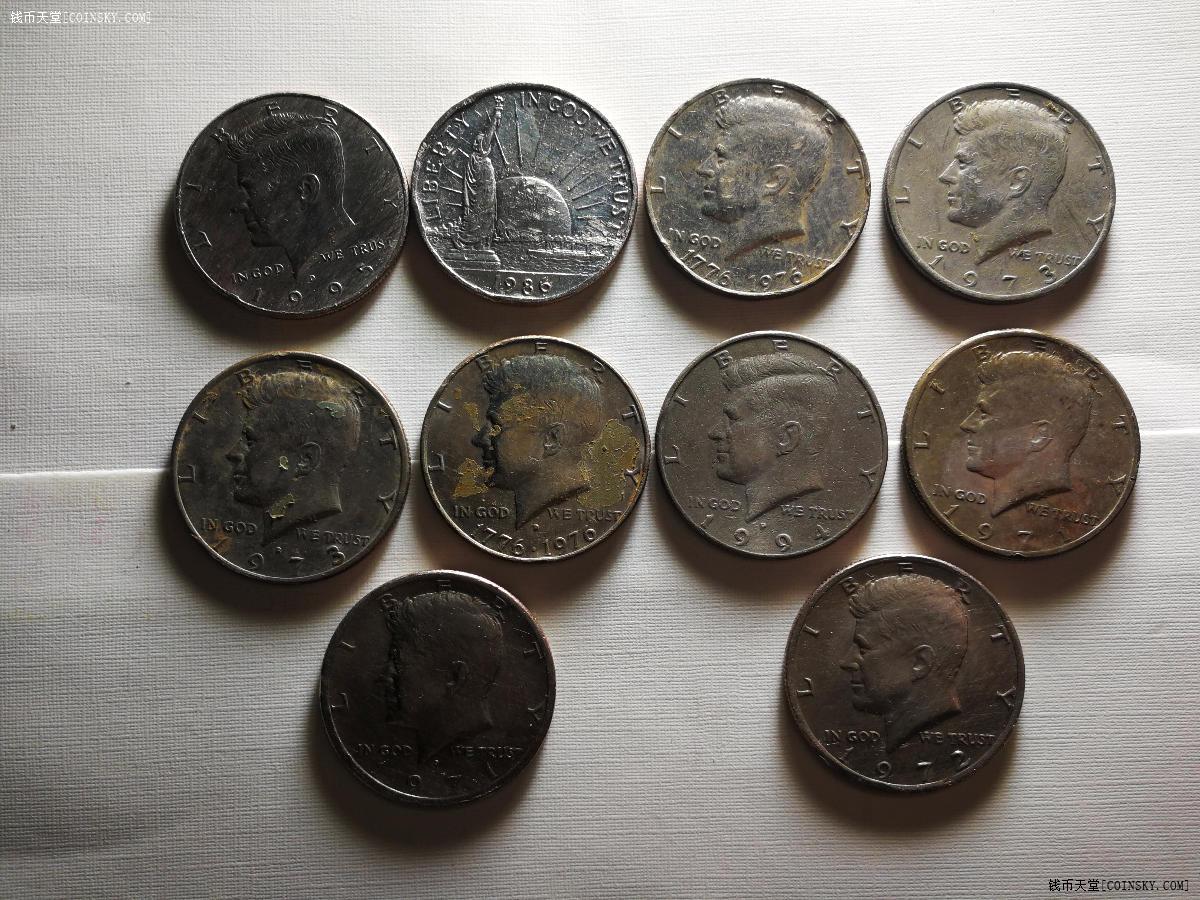 钱币天堂·交易区详情·一美元硬币20枚,半美元硬币14枚