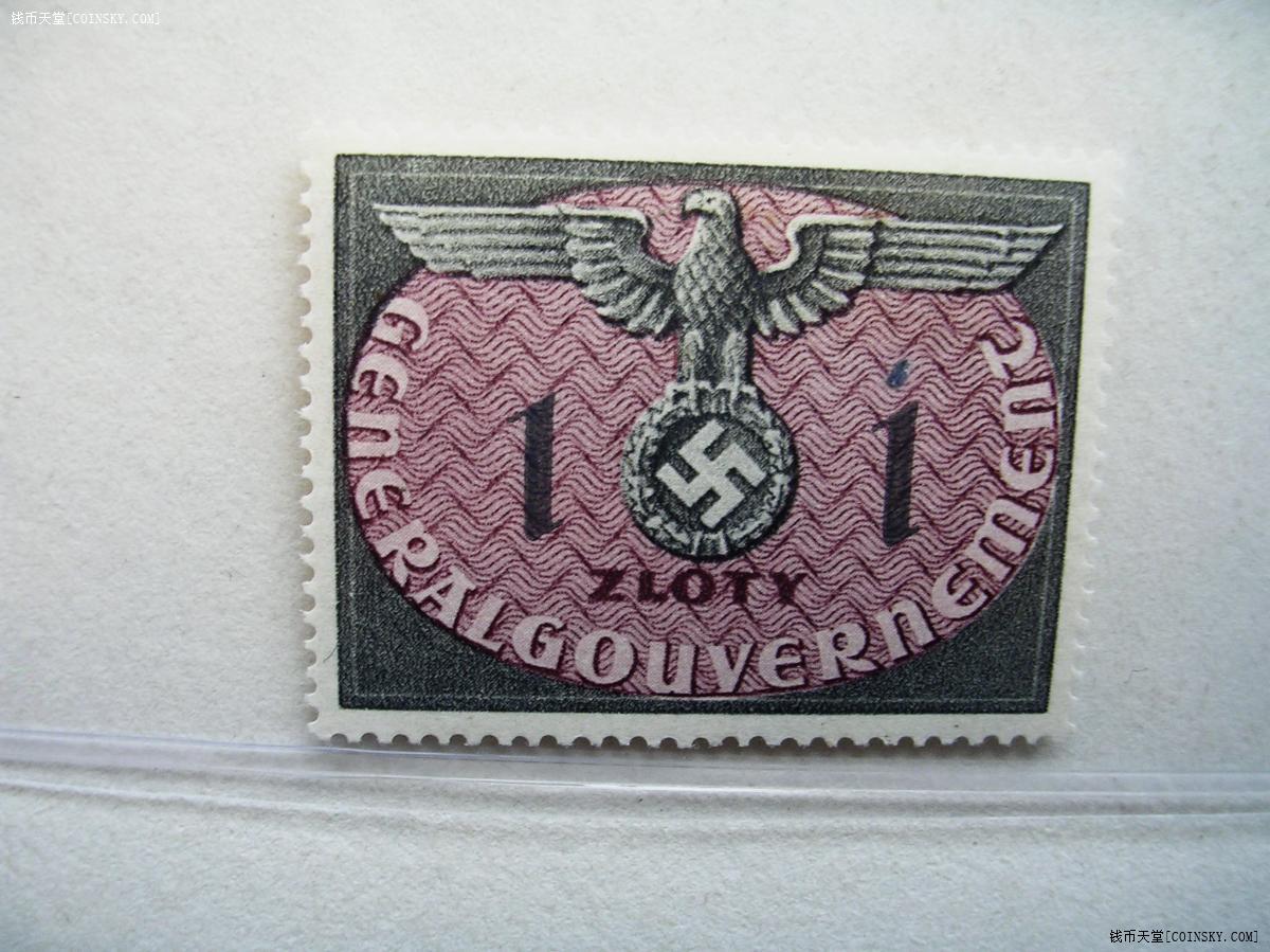 钱币天堂·交易区详情·二战德占波兰.(公事)1m.大鹰徽.1枚.新