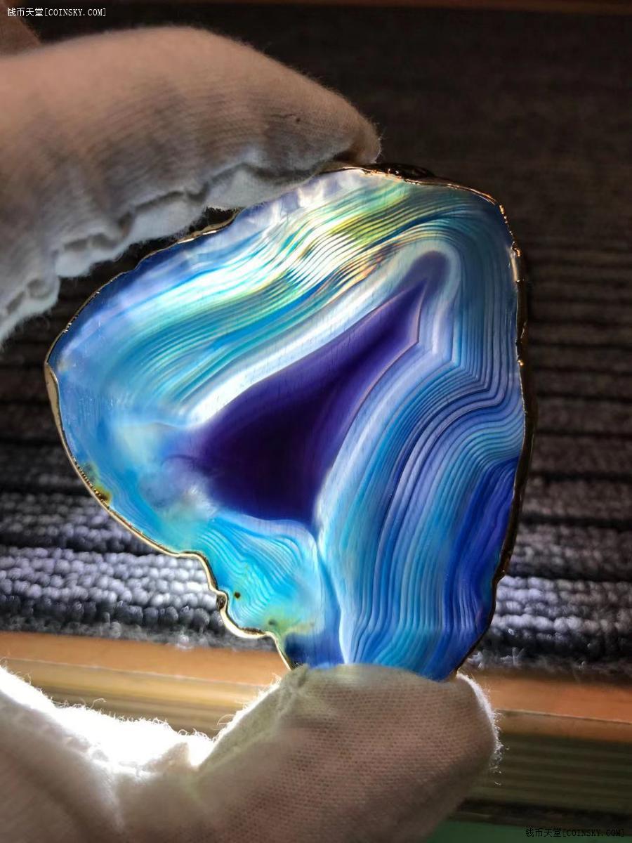 钱币天堂·交易区详情·天然天空蓝 极光缠丝 玛瑙1