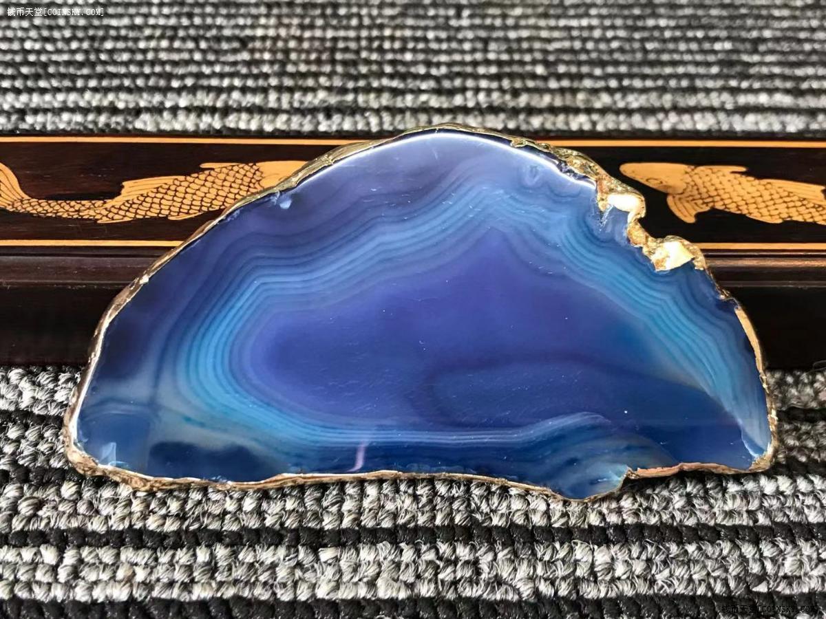 钱币天堂·交易区详情·天然天空蓝 极光缠丝 玛瑙1