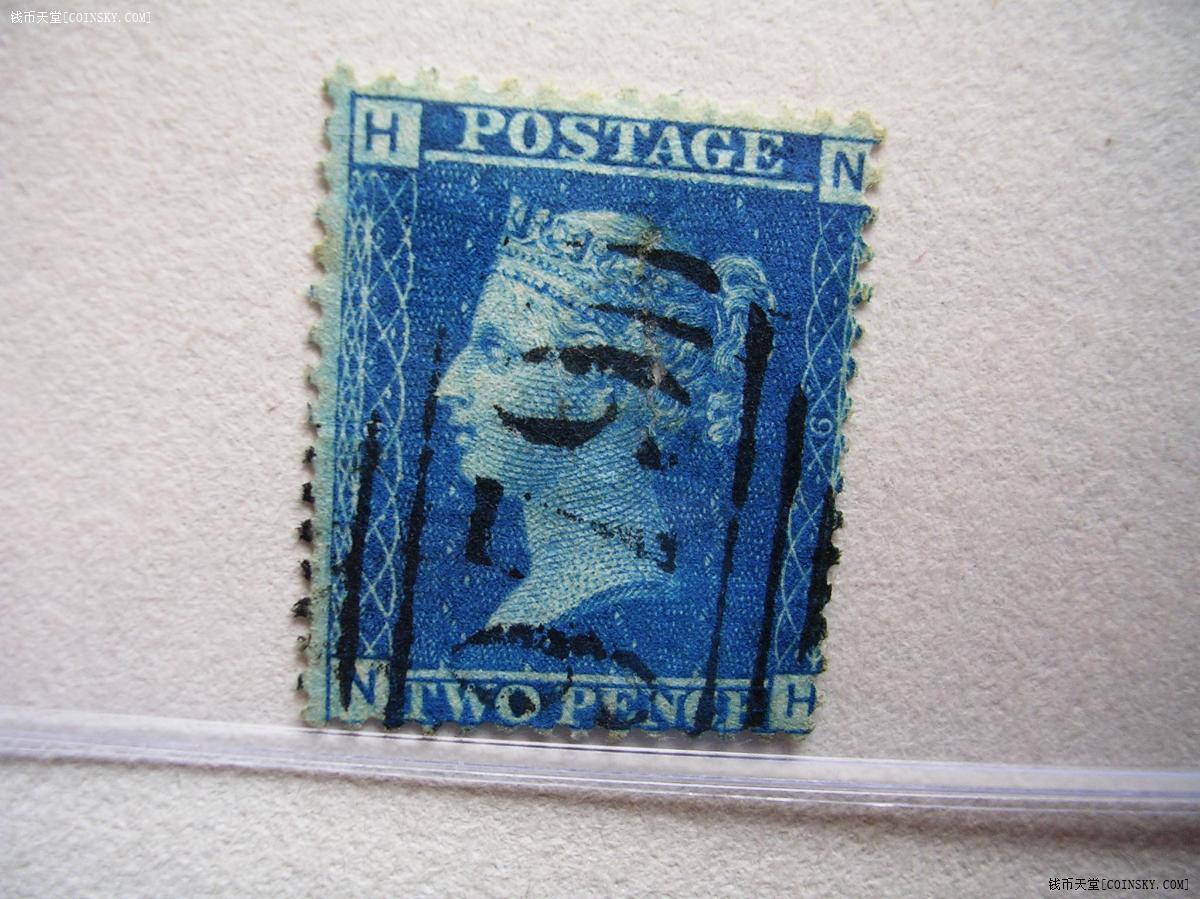 早期(古典)蓝便士.雕刻版.1枚.实物拍摄.