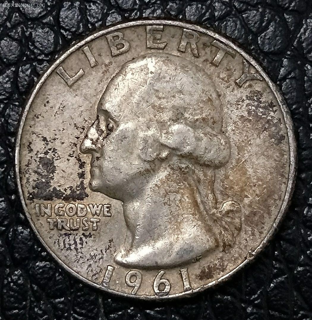 钱币天堂·交易区详情·df-美国1961年华盛顿25分银币d版