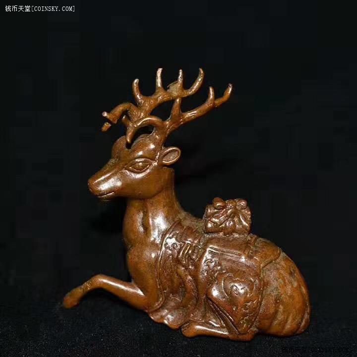 钱币天堂·交易区详情·日本回流 铜器 茶道香道用品 福鹿进宝 福鹿双