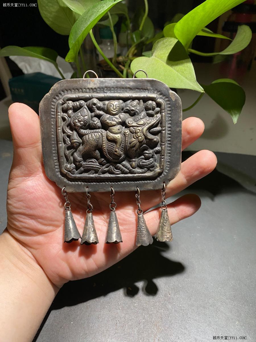 艺拍天堂·交易区详情·传世美品清代麒麟送子银锁