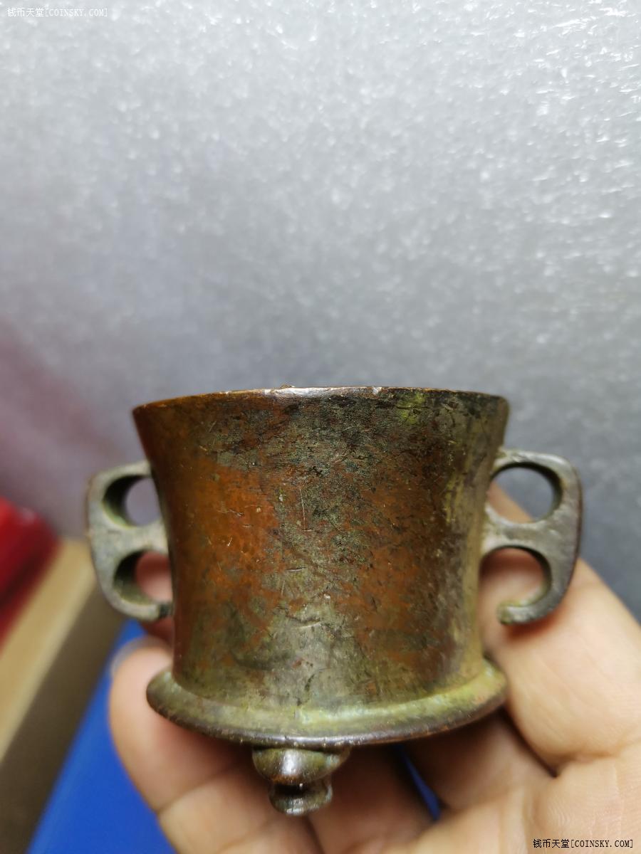 双耳三脚禅字寺庙香炉带款做工精细包浆漂亮