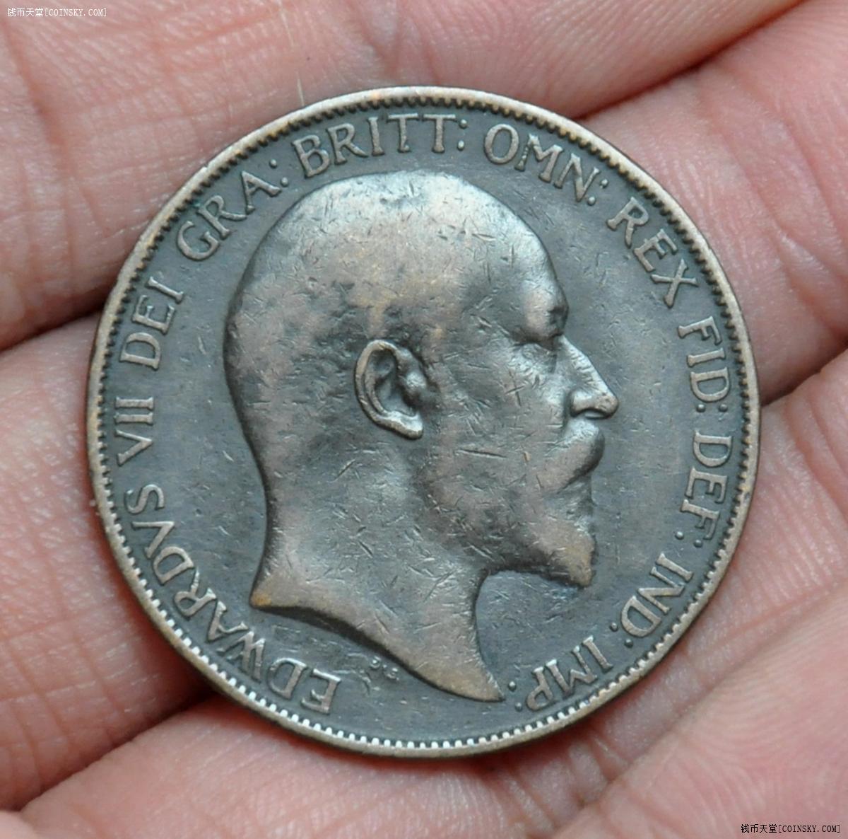 英国1903年爱德华七世1便士铜币