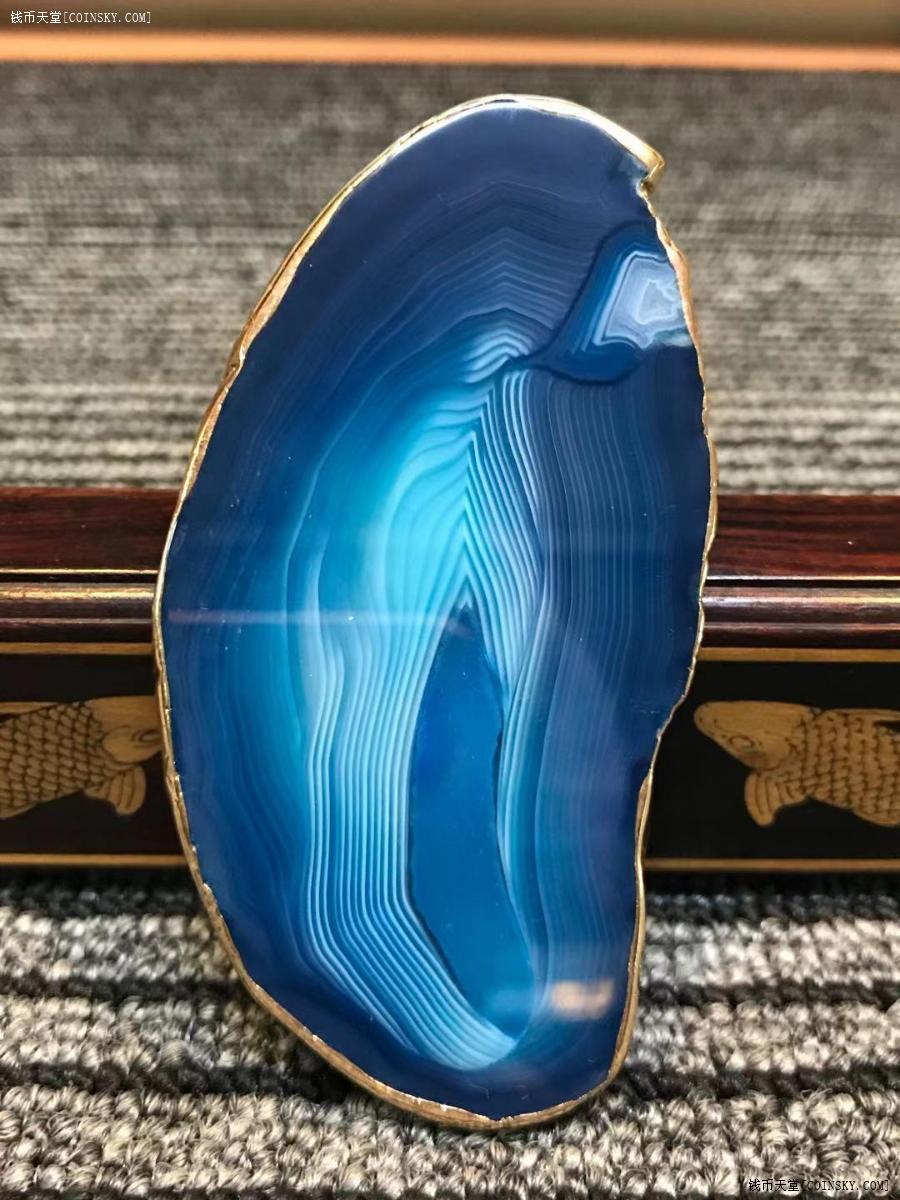 钱币天堂·交易区详情·天然天空蓝 极光缠丝 玛瑙a