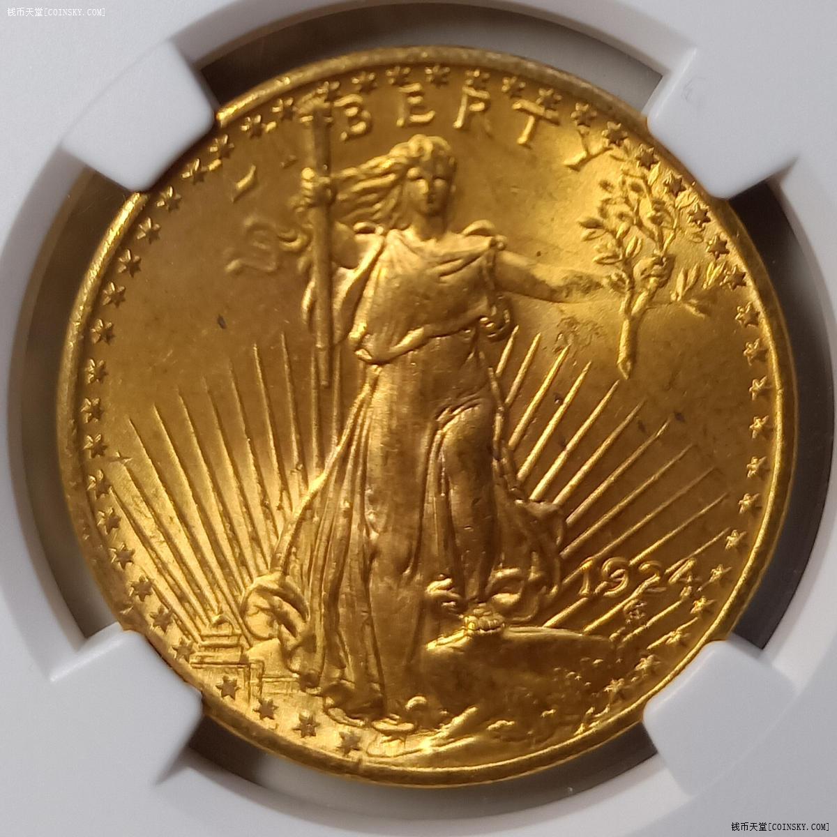 美国自由女神金币重334克ngcms65分