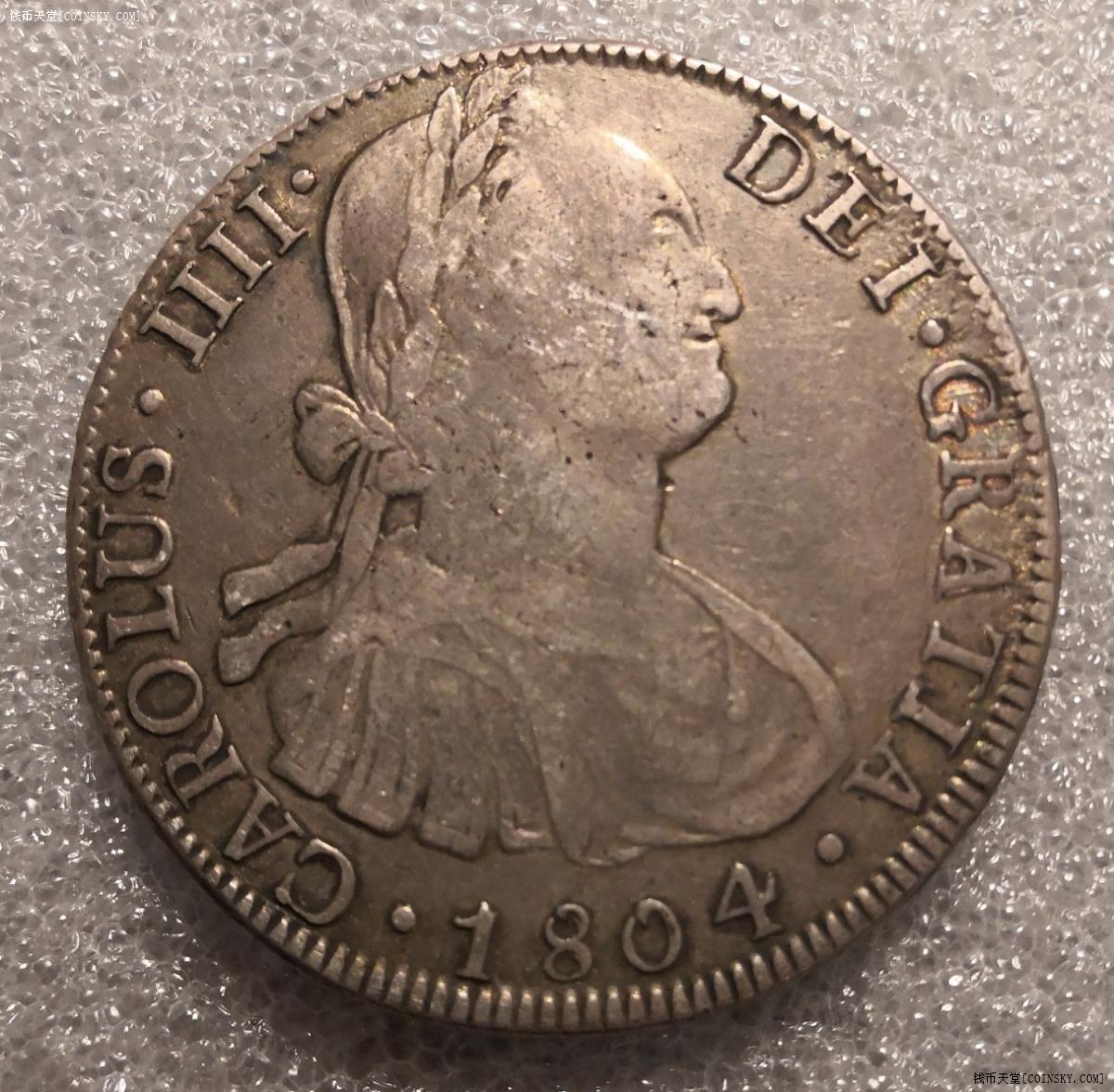 钱币天堂·交易区详情·1804年西班牙双柱卡洛斯四世8r