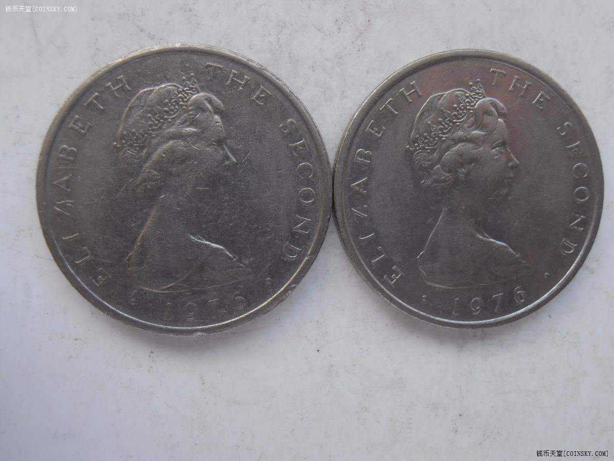 马恩岛1976年10便士纪念币2枚特价