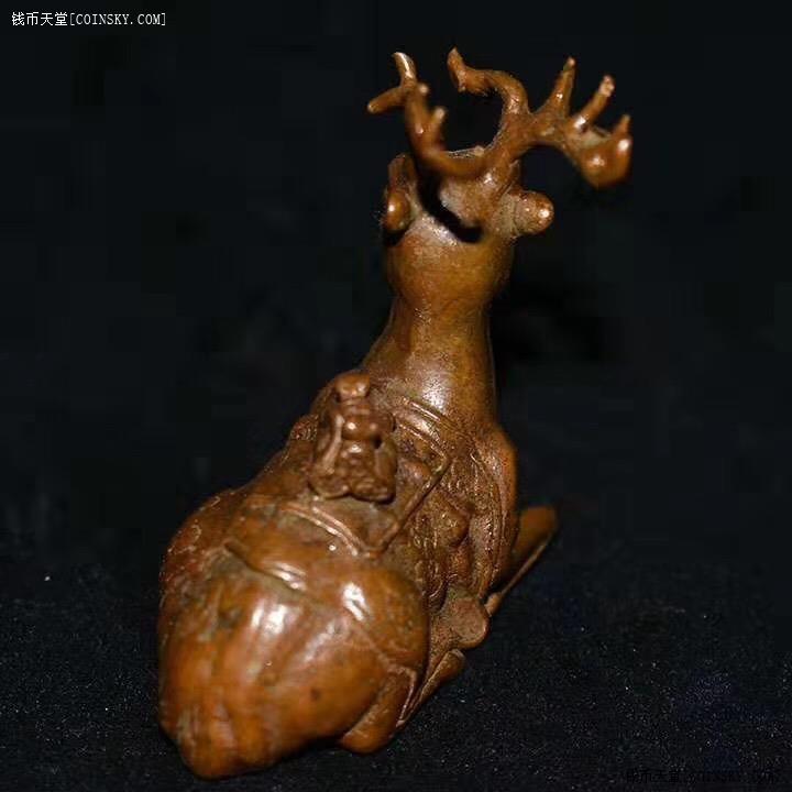 钱币天堂·交易区详情·日本回流 铜器 茶道香道用品 福鹿进宝 福鹿双