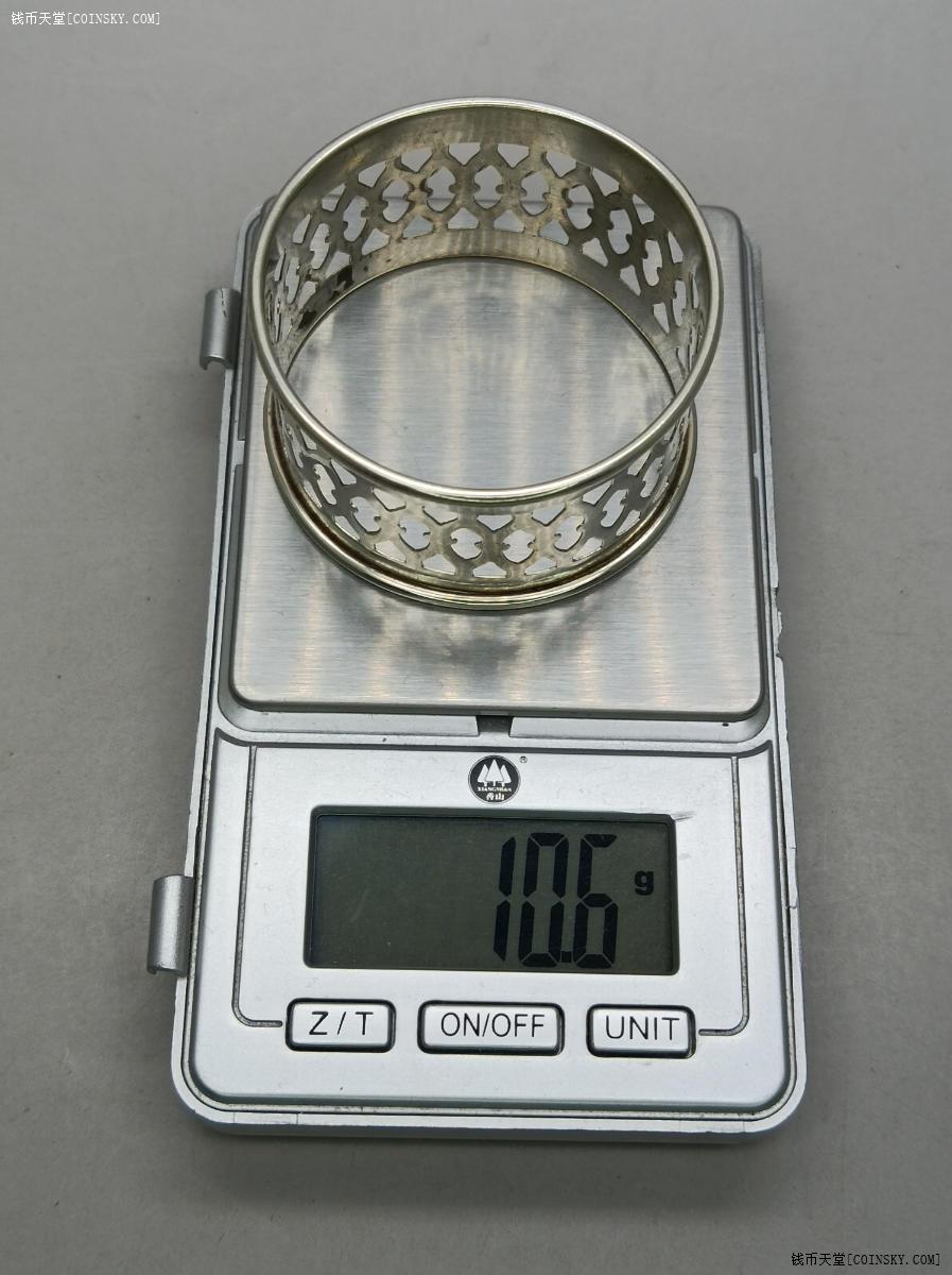 包老古董银器英国走狮925纯银标识精美华丽餐巾箍