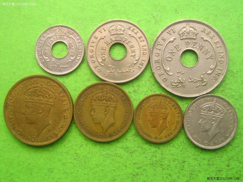 [已售]1946年英属西非7枚套