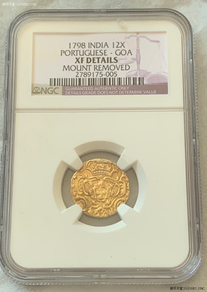 钱币天堂·交易区详情·ngc 1798印度 葡萄牙金币 xf