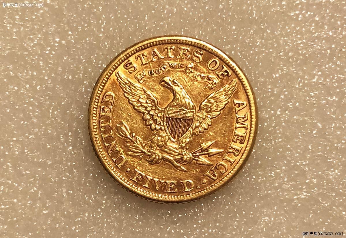 1881年美国5美元自由女神头像金币