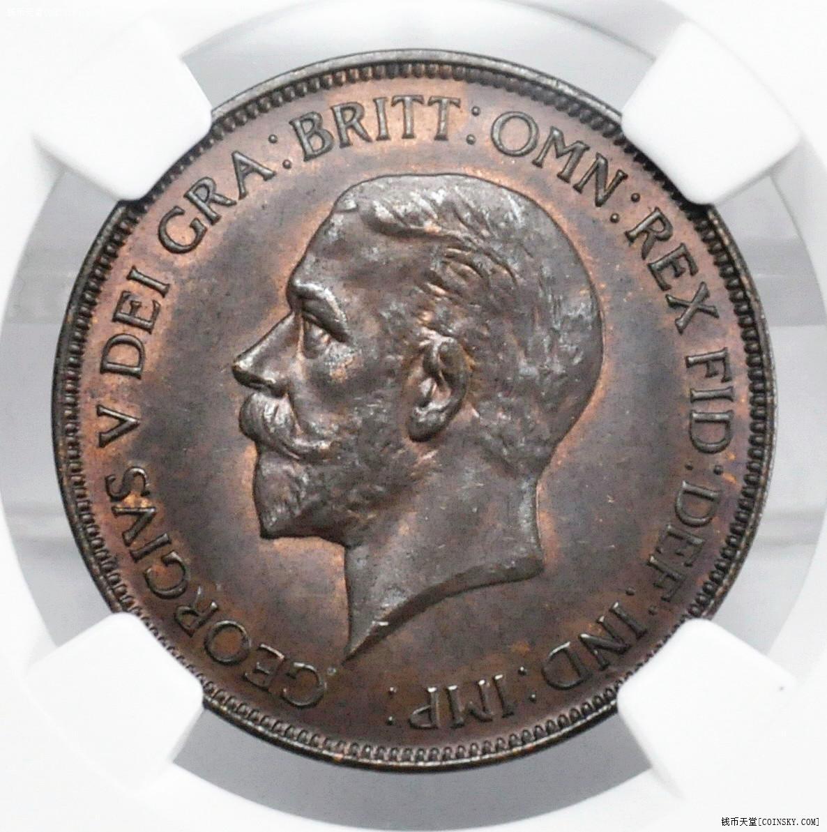 ngcms63英国1935年乔治五世1便士铜币