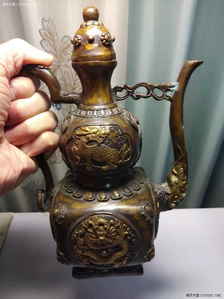 钱币天堂·交易区详情·落款乾隆年制款铜酒壶