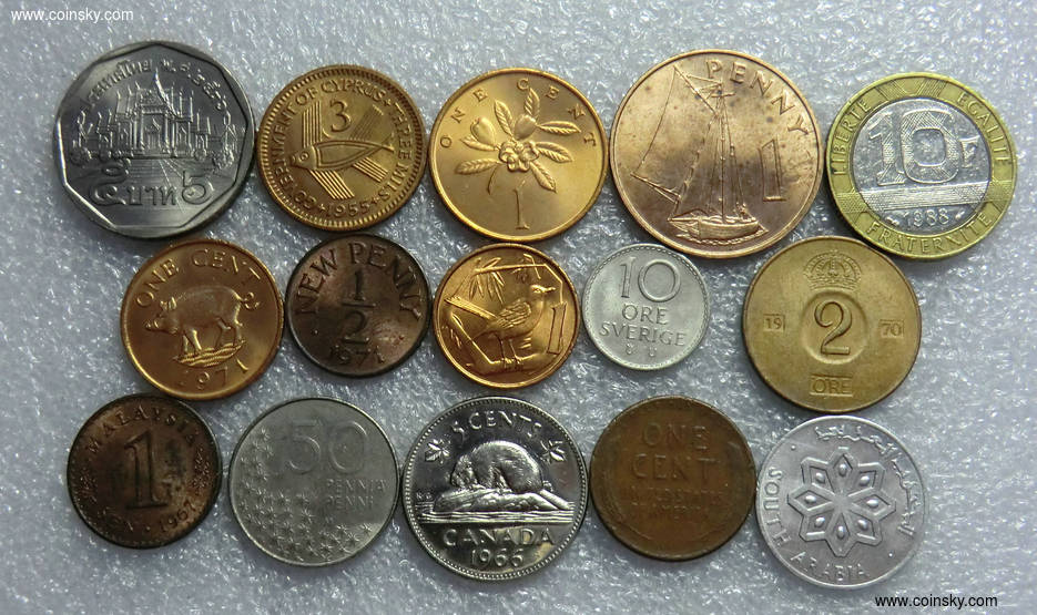 各国一元硬币图片图片