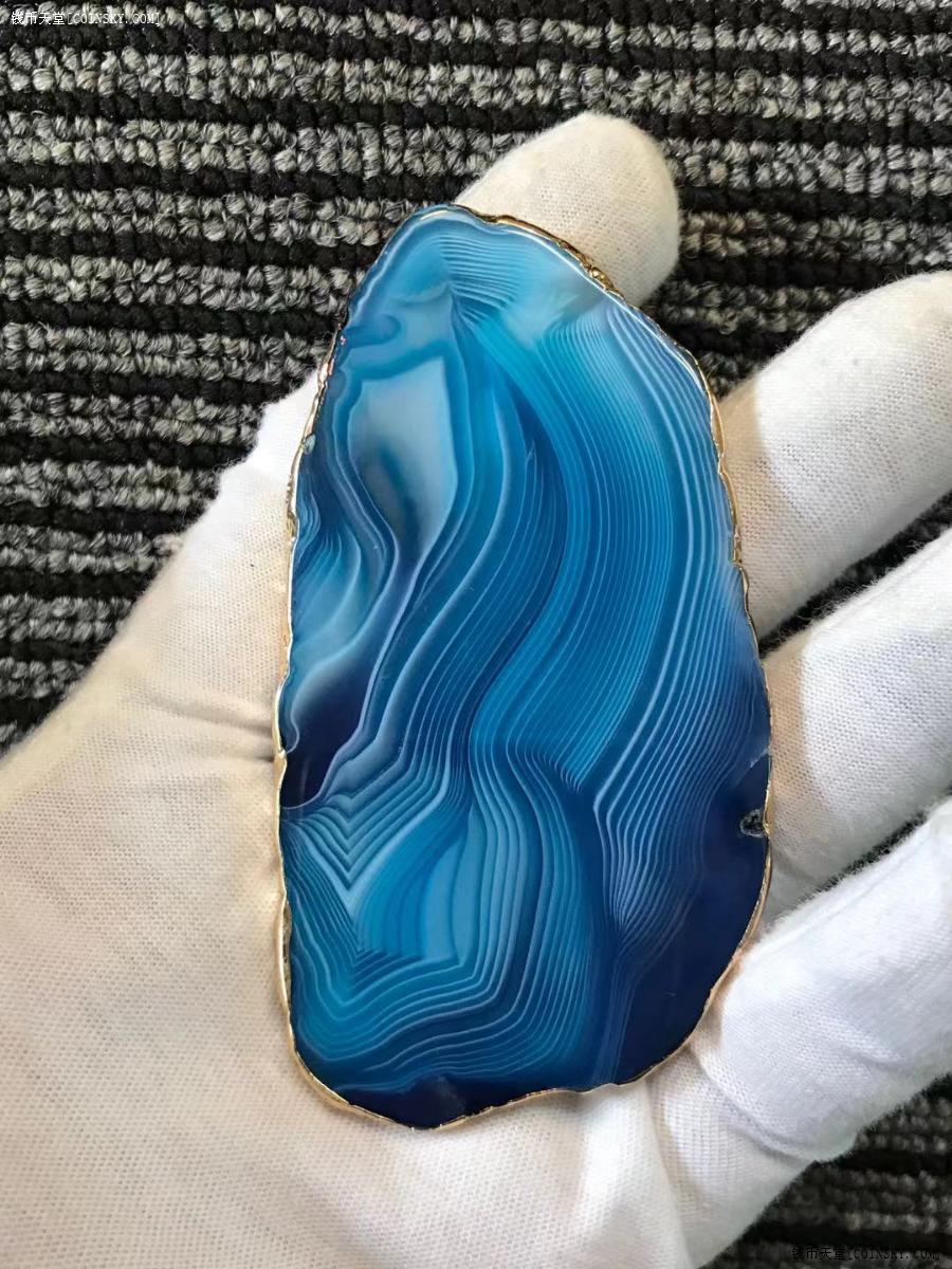 钱币天堂·交易区详情·天然天空蓝 极光缠丝 玛瑙2