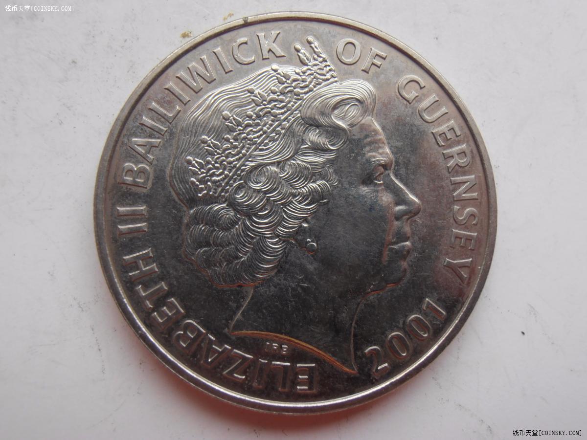 根西岛2001年5镑纪念币2枚特价