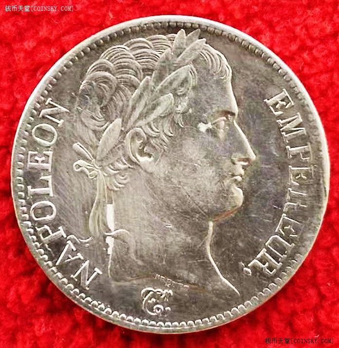1811年法国拿破仑一世5法郎克朗型大银币au品相