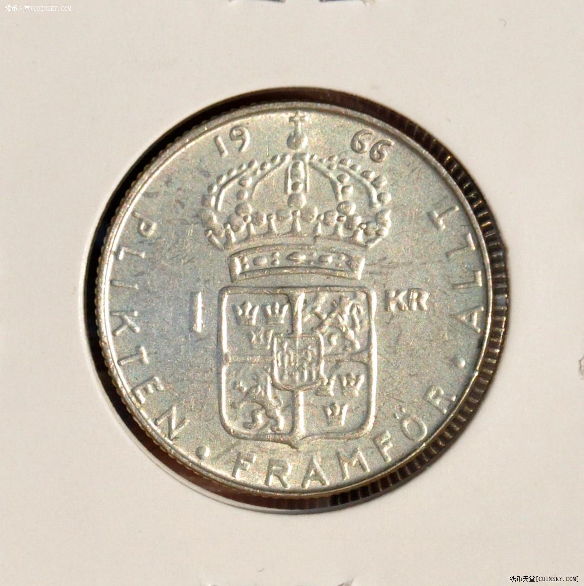瑞典1966年1克朗银币