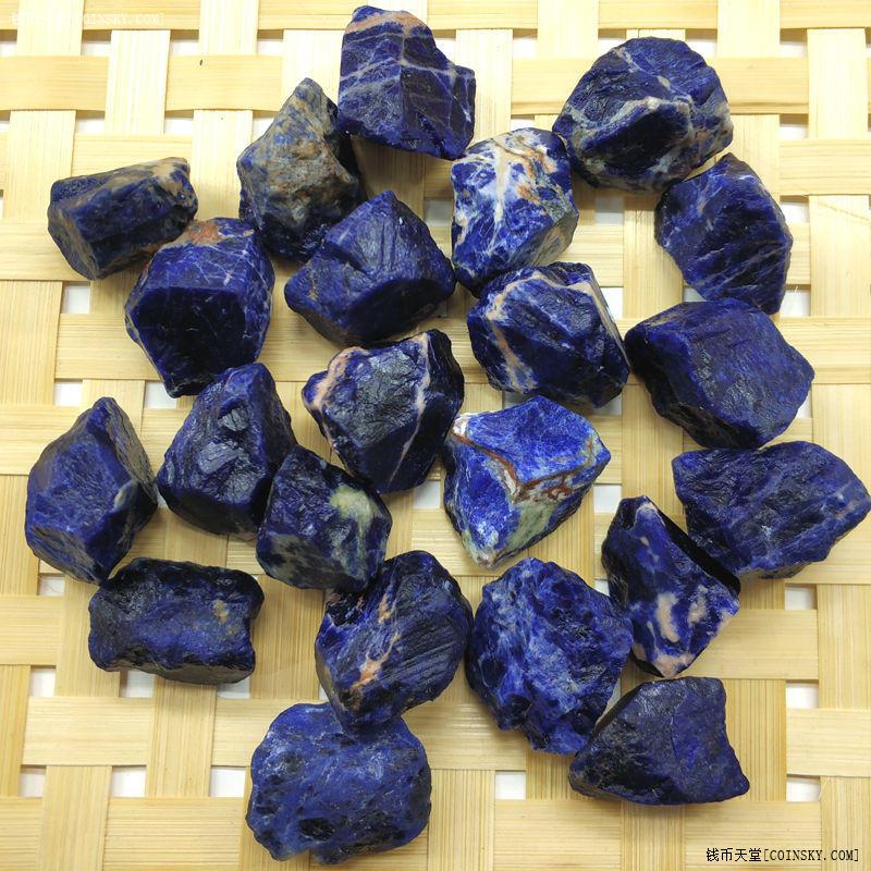 已售天然蓝纹石原石毛料水晶矿石标本摆件鱼缸装饰100克拍卖